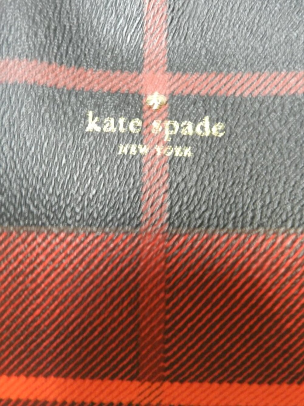 Kate Spade Hawthorne Lane red plaid tartan shoulder tote bag purse Coated Canvas - Picture 5 of 15